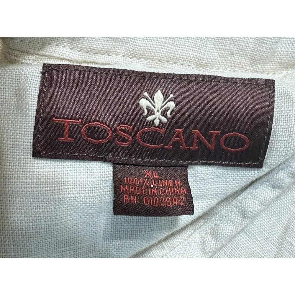 Toscana Men’s 100% Linen Pants Beige SZ XL Resort Beach